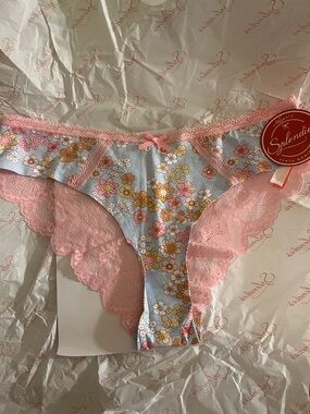 Splendies Pink Floral Lace Bikini Panty